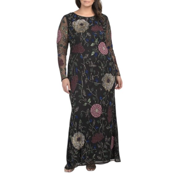 MAC DUGGAL Plus Floral Embroidered Gown - Picture 1 of 2